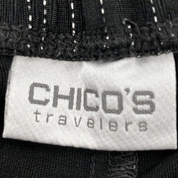 Chico's Travelers Pants Women's 2 Short Black Stretch Slinky Flowy Straight Leg - Picture 4 of 6